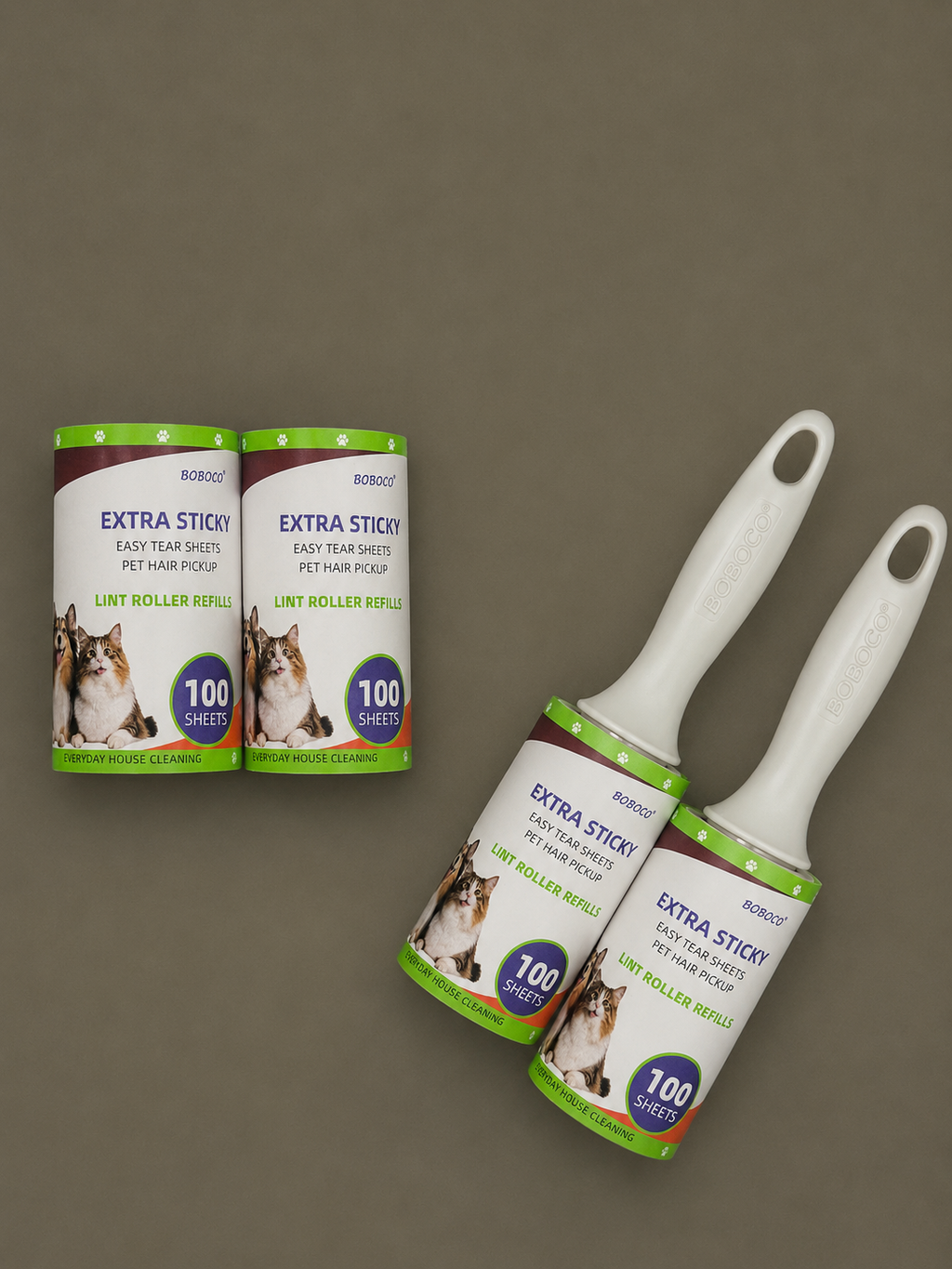 BOBOCO Extra sticky lint roller Refills 4 pack