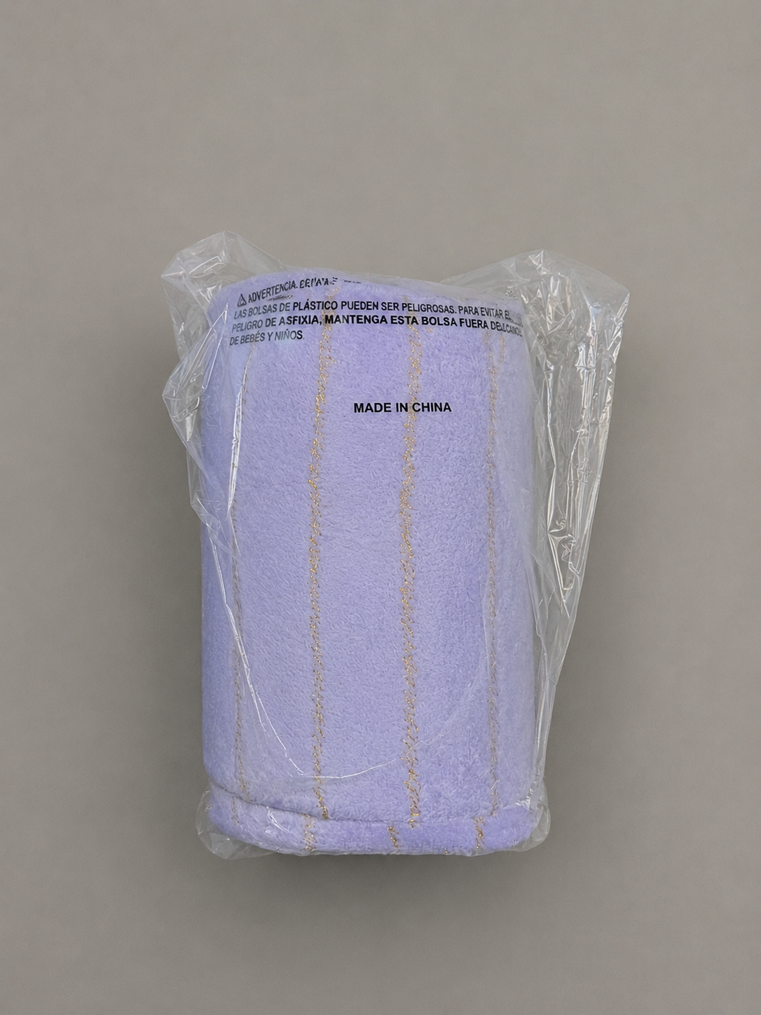 Korbliss Lavender Plush Blanket with Gold Pinstripes